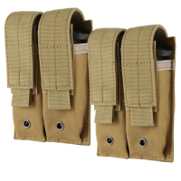 2Pcs Tactical Single/Double Pistol Mag Pouch Outdoor Molle Open-Top Magazine Pouch Holder for Glock M1911 92F Hunting Military