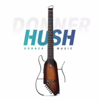 HUSH I Silent Mini Travel Guitar Quiet Practice,Donner HUSH X Portable Headless Mute Smart Electric Guitar, Prices not tax