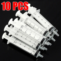 10Pcs 10 mL Plastic Syringe Hydroponics Analyze Disposable Measuring Nutrients Syringe For Injectors Ink Cartridge Pets Measure