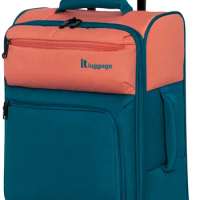 it luggage Duo-Tone 22" Overall Dimensions: 21.7 x 14.2 x 8.7 Softside Carry-On 8 Wheel Spinner, Peach/Sea Teal Sets Luggage
