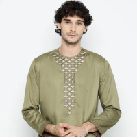 baju koko busana muslim pria al achwan zayn long green