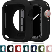 Cover For Apple Watch 9 8 7 se 6 5 Case 45mm 41mm 44mm 40mm 42mm 38mm Accessories Soft Silicone Bumper iWatch Series Ultra 49mm