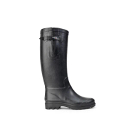 【AIGLE】女 寬版長筒膠靴AG-F8880A100 黑色(女膠靴 寬版長筒膠靴 雨靴)