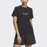 Adidas GFX Logo Tee HY2862 女 短袖 上衣 T恤 亞洲版 休閒 訓練 桌球風圖案 棉質 黑