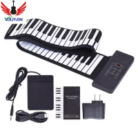 Portable 88 Keys Piano ElectronicMIDI &amp;USB Charge ABS Soft Silicone Flexible Keyboard Digital Roll Up Piano