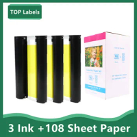 3pcs Ink Paper Printing for Canon Selphy CP Series CP1200 CP1300 CP910 CP900 Ink Ribbon Cassette Photo Printer KP-36IN