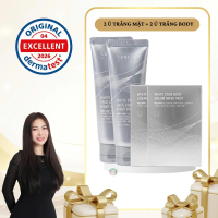 SN2015 - Tổng 4 sản phẩm: 2 tuýp Kem ủ trắng Lubylab elixir white code face cream mask pack 50ml + 2