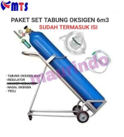 TABUNG OKSIGEN 6M3 6 M3 KOMPLIT TROLY DAN REGULATOR FULL SET LENGKAP