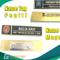 nametag /papan nama dada , Resin/akrilik magnet /peniti