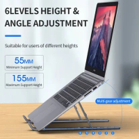 Laptop Stand for Desk Adjustable Laptop Riser ABS+Silicone Foldable Portable Laptop Holder Ventilated for 10-15.6” Laptops