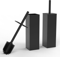 RUACQ Toilet Brush and Holder SetSquare Toilet Bowl Brush for Bathroom with 304 Stainless Steel Hand