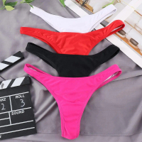 Klasik Tali leher Thong Bahagian bawah Biquini Seluar pendek Pakaian renang Bikini Pakaian renang Se