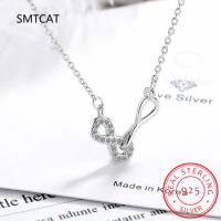 Infinity Love Family Forever Short Chain Necklace for Women Clear CZ 925 Sterling Silver Fashion Jewlery SCN352