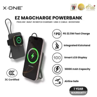 X.One EZ Magcharge 3C Magnetic Wireless Power Bank With Built-In Cable (10000mAh)