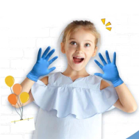 20/50PCS Kids Disposable Gloves Nitrile Gloves for Students Children Painting Crafting Household Cleaning Kitchen DIY Gloves