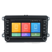 Android 7 inch double din touch screen car dvd player with navigation car radio stereo for Vw