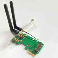 Mini PCI Express mini pcie to PCI-E desktop Wireless wifi network card Adapter + 2 Antenna