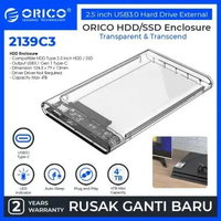 ORICO 2139C3 2.5 inch Type-C Transparent Hard Drive Enclosure TRANSPARENT