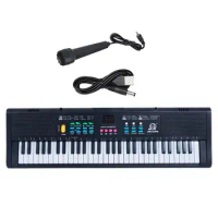 Portable Digital Piano Keyboard with 61 Keys and Microphone for Beginners and Home Use