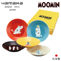 日本山加yamaka moomin嚕嚕米彩繪陶瓷淺盤禮盒5入組 (MM1300-57)