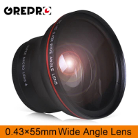 55MM 0.43x Professional HD Wide Angle Lens (W/Macro Portion) for Nikon D3400, D5600 and Sony Alpha Cameras