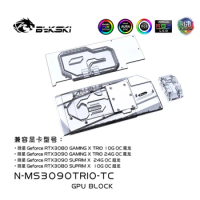 Bykski GPU Water Block for MSI RTX 3080 3090 GAMING /SUPERIM TRIO X Video Card /Copper Radiator Active Backplate N-MS3090TRIO-TC