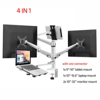 OA-30S 4 In 1 Combination Bracket Stand Adjustable four Arm 10"- 15" Laptop Holder 7"- 10" Tablet 10"-32" four monitor stand