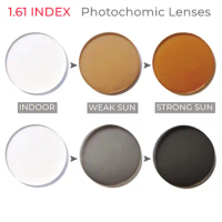 1.61 Eatra Thin Photochromic Lens Change Grey and Brown Glasses Myopia/Hyperopia/Presbyopia UV Protection