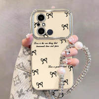 Case HP khusus untuk Xiaomi Poco C55 4G，Desain Pita Hitam Full Cover dengan Bingkai Chrome, Anti Jat