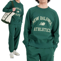 【NEW BALANCE】男款 綠色 學院風 休閒 日常 上衣 長袖 AMT33550NWG