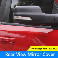 QHCP Car Rear View Mirror Cover ABS Side Mirror Shell Cap Decorative Sticker Trims For Dodge Ram 1500 Styling Exterior Accessory