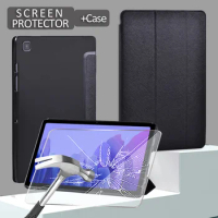 For Samsung Galaxy Tab A7 Lite 8.7"/A7 10.4" 2020 T500 T505 Leather Fold Stand Tablet Case+Tempered Glass for Tab A 10.1 2019