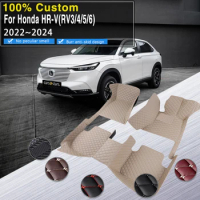 Car Floor Mat For Honda HR-V HRV HR V Vezel Vezeru RV 2022 2023 2024 5seat Global Version Car Mats Full Set Rugs Car Accessories