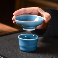陶福氣 高溫顏色釉功夫茶具茶漏 家用陶瓷過濾器無紡布過濾網茶漏