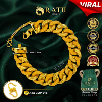 Emas RATU (29.82g) Gelang Tangan COCO Queen / Lebar 1.5cm / Daily Wear Premium Fashion Bracelet Plat