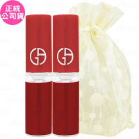 GIORGIO ARMANI 奢華絲絨訂製唇萃 試用盤(#400 Lip Maestro)(1.5ml)*2旅行袋組(公司貨)