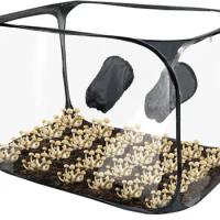Still Air Box 35.5x23.5x23.5Inch Mushroom Growing Still Air Box-Pop up Mushroom Grow Tent Kit-Portable (Black)