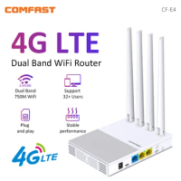 CF-E4 4G LTE Router 2.4G&5.8G Dual band 750Mbps WiFi Router Portable plug&play Modem With SIM Card S