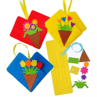 兒童DIY手作愛心編織花朵掛飾 材料包【BlueCat】【JC3536】