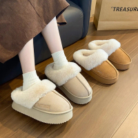 Giày sục lông nữ giá rẻ PATTI DUCK, sục lông hở gót nữ đế cao su độn 4cm [Lù store] - SL01 PT