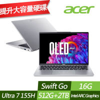 ACER 宏碁 SFG14-73-731T 14吋輕薄筆電 (Ultra 7 155H/16G/512G+2TB PCIe SSD/Win11/特仕版)