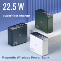 Portable Magnetic Wireless Power Bank 20000mAh PD Fast Charger Spare Battery Charging for Laptop iPhone Xiaomi Magsafe Powerbank