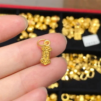 Pure 999 24K Yellow Gold Pendant Women 3D Gold Ruyi Necklace Pendant 1pcs