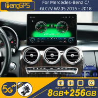 For Mercedes-Benz C/GLC/V W205 2015 - 2018 Android Car Radio 2Din Stereo Receiver Autoradio Multimedia Player GPS Navi Head Unit