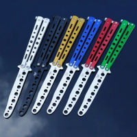 Cool Black Metal Practice Butterfly Knife Balisong Trainer Training Folding Knife Dull Tool outdoor camping cs go