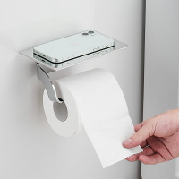 不銹鋼卷紙架衛生間手機置物架廁紙架廁所壁掛式紙巾架衛生紙架子