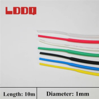LDDQ 1mm 10m Heat Shrink Tubing Shrinkage Ratio 2:1 600&amp;1000v Shrink Wrap Cable Sleeve Cable Wrap Seven Colors To Choose