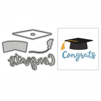 New Congrates Graduation 2022 Bachelor Cap Hat Metal Cutting Dies for Scrapbooking and Card Making Decor Embossing Mold No Stamp
