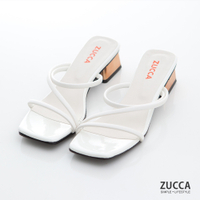ZUCCA-日系交叉環繩低跟鞋-白-z6821we
