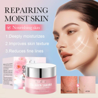 Collagen Sakura Face Cream, Firming & Hydrating Moisturizer For Dry Skin, 50g Elasticity Cream U5F2